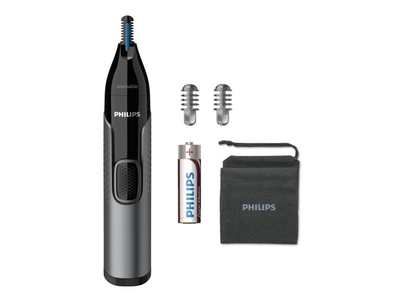 Philips 3000 Series Nose Trimmer Series 3000 Nt3650/16 Nasenhaar-, Ohrenhaar- Und Augenbrauentrimmer, Grau, Edelstahl, Akku, Aa, Alkali