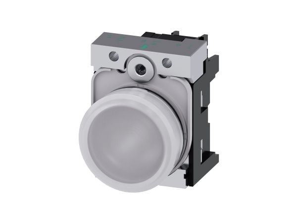 Siemens 3SU1152-6AA60-1AA0, Hvid, IP67, IP69K, CCC, CSA, UL, EAC, CE, 24 V, 2,2 cm, 58 g