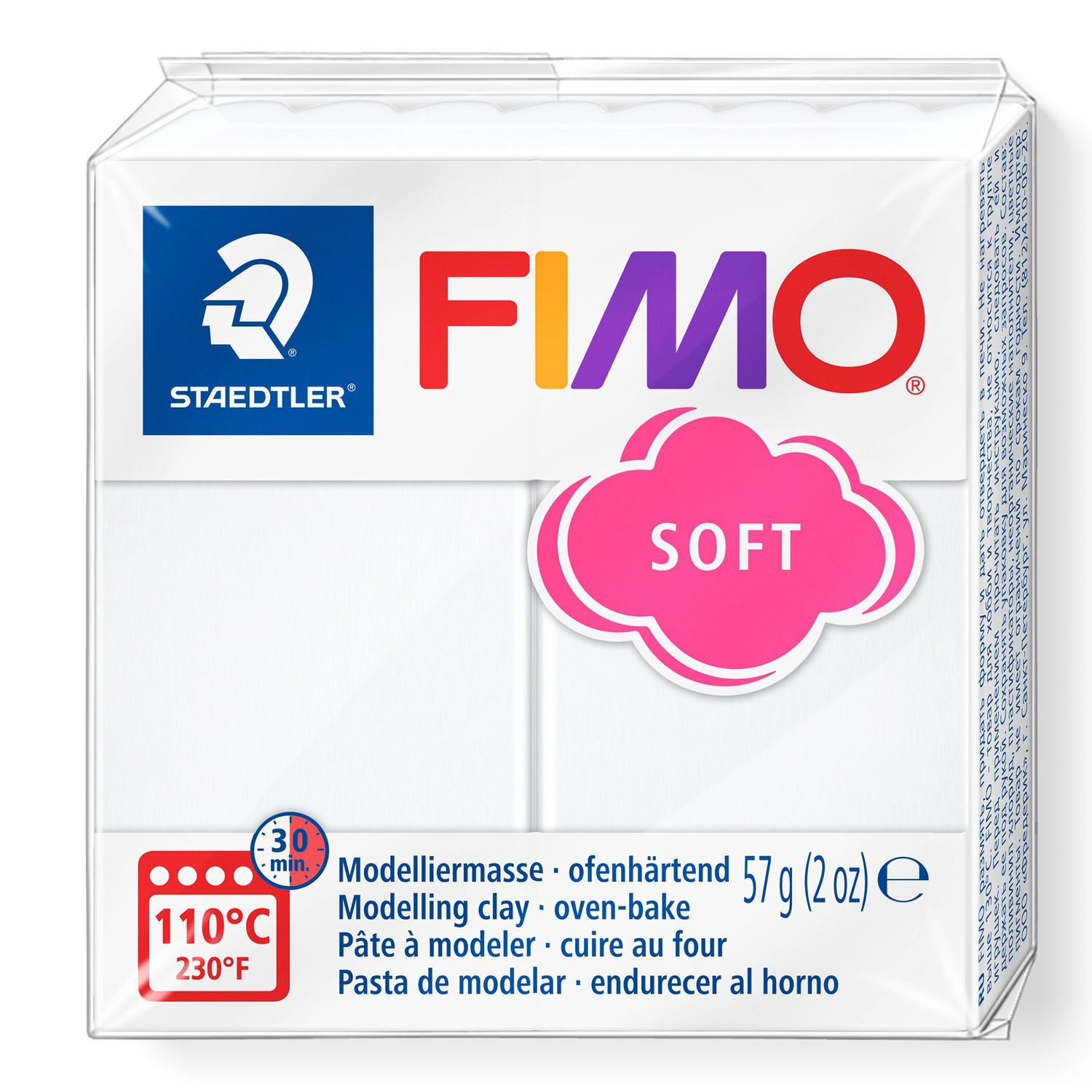 STAEDTLER FIMO 8020 - modelleringsmasse - hvid - 1 stk. - 1 farve - 110 °C - 30 min