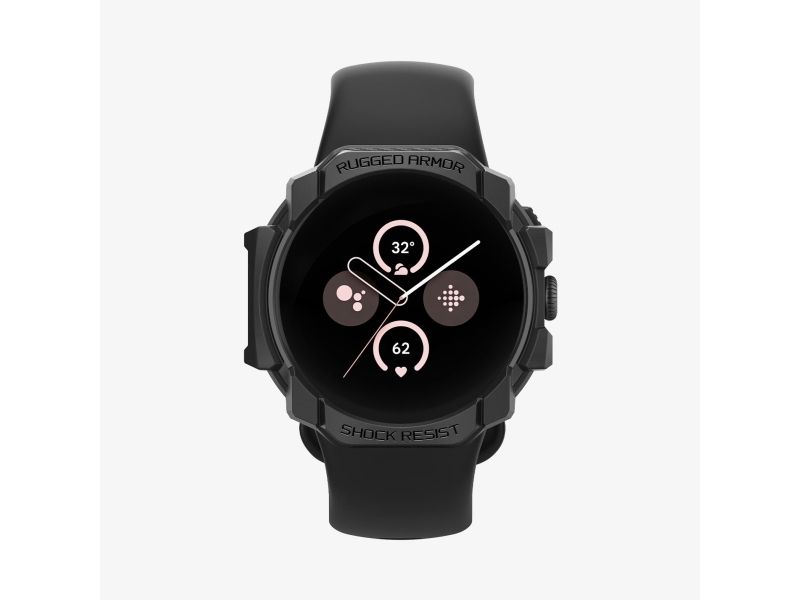 Spigen Pixel Watch 3 (41Mm) Case, Sort, Google Pixel Watch 3 (45Mm), Termoplastisk Polyurethan (Tpu), 45 Mm, 14,2 Mm, 44,5 Mm