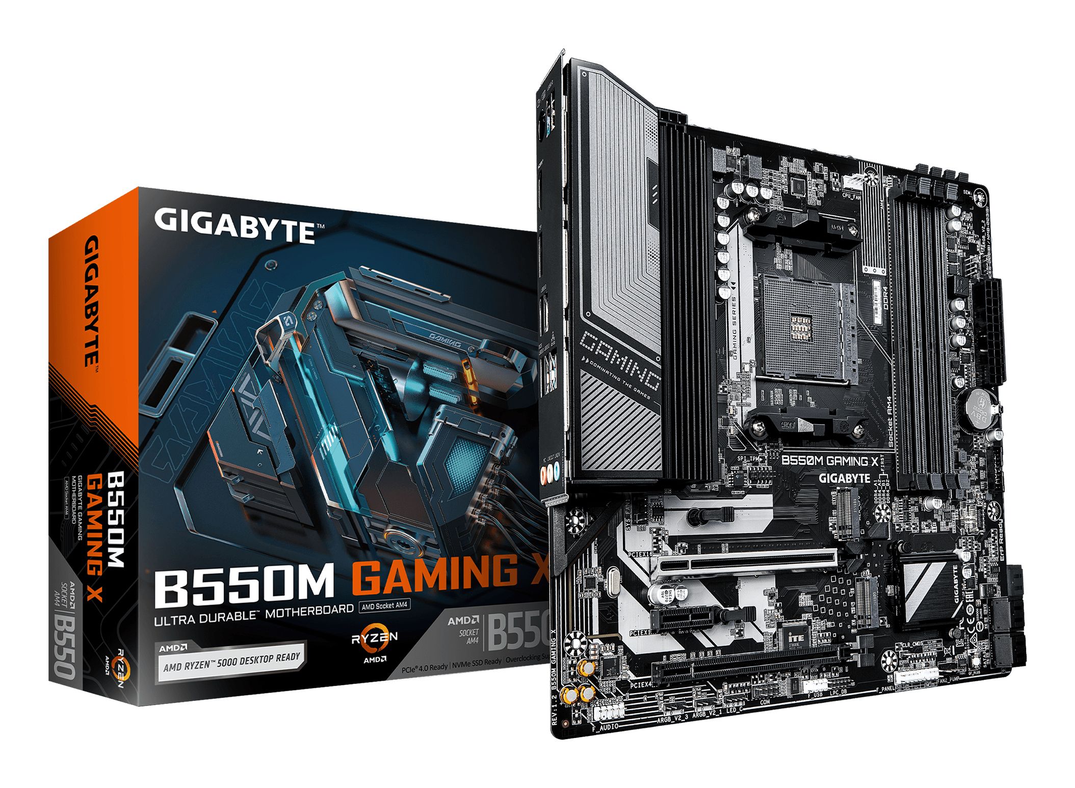 Gigabyte B550m Gaming X, Amd, Stik Am4, Amd Ryzen 5000 Series, Amd Ryzen 3000 Series, Amd Ryzen 4000 Series, Stik Am4, Ddr4-Sdram, 128 Gb