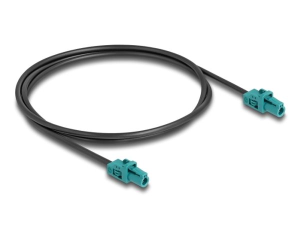 Delock Kabel Mini Fakra Z Buchse Single Zu Mini Fakra Z Buchse Single A-Typ, 1 M, Mini Fakra Z, Mini Fakra Z, Aqua-Farbe, Schwarz
