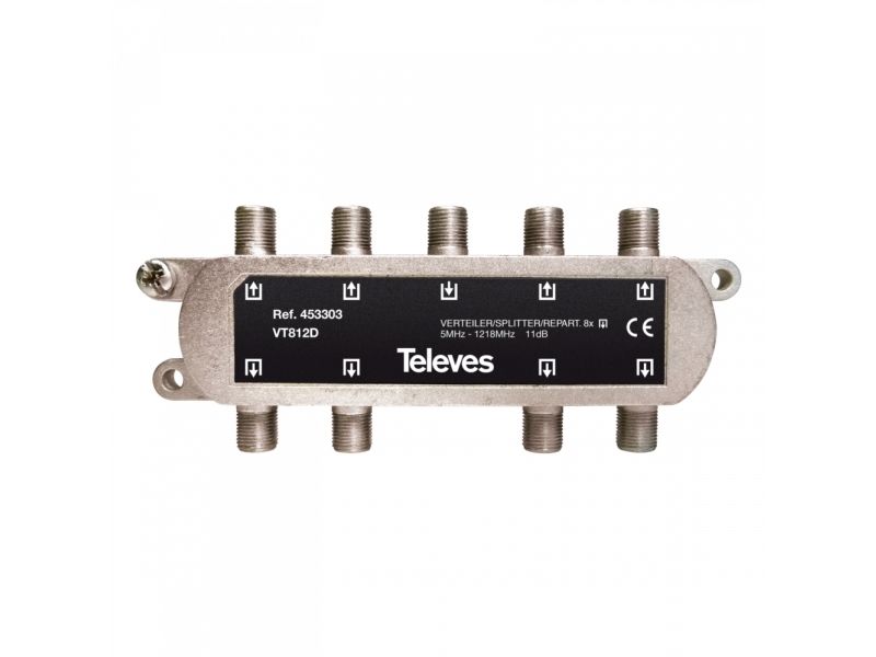 Televes Vt812d, 1 Eingänge, 8 Ausgänge, 5 - 1220 Mhz, F