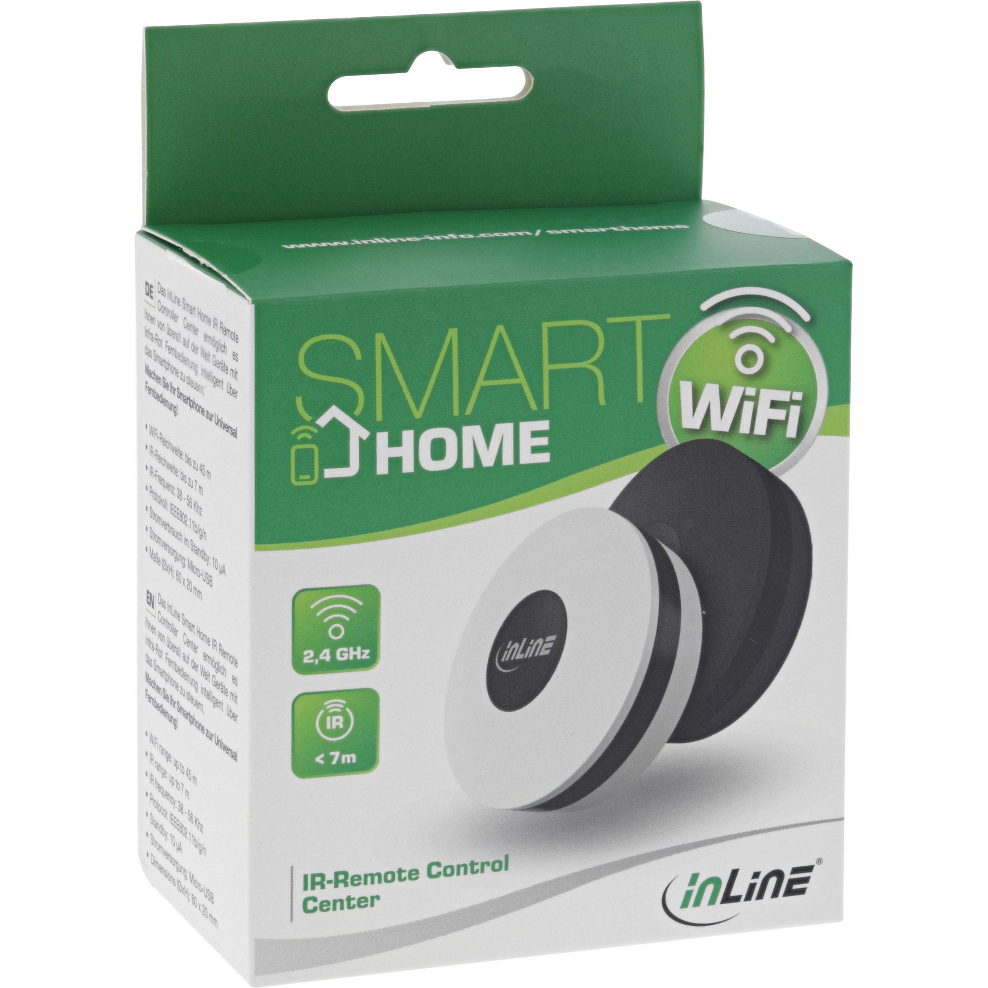 Inline Smarthome Ir Remote Control Center Weiß, Intelligentes Heimgerät, Ir Drahtlos/Wlan, Weiß