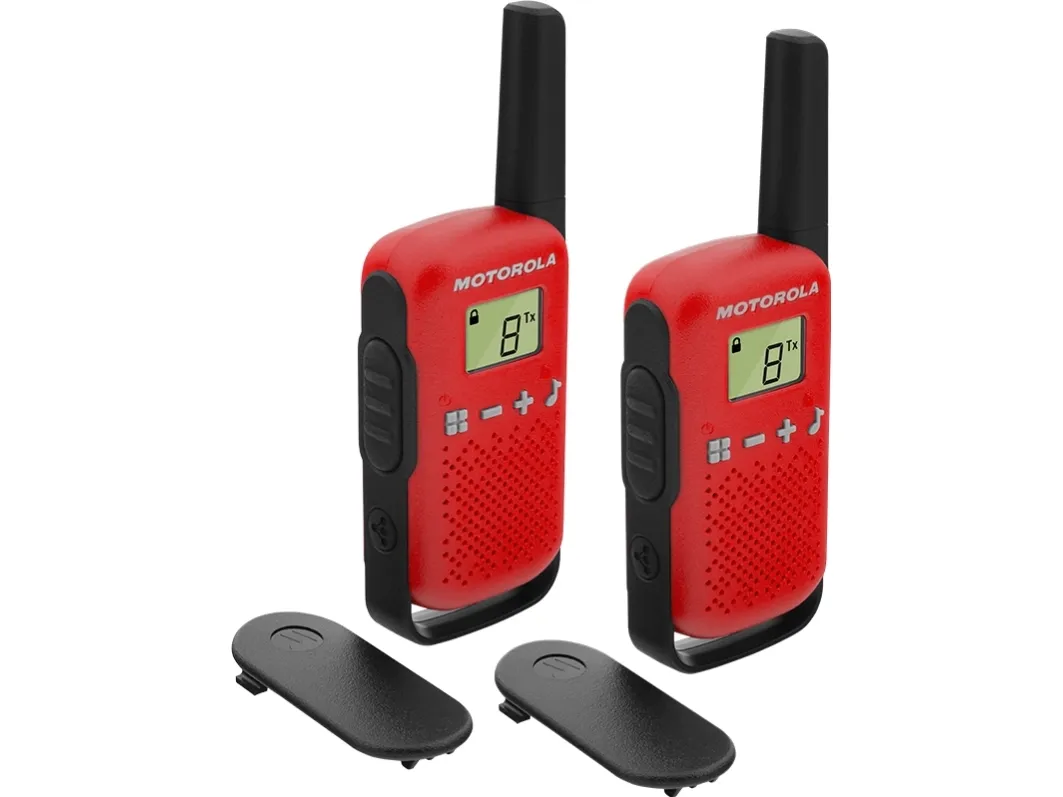 Motorola Talkabout T42 - Bärbar - tvåvägsradio - PMR - 446 MHz - 16-kanals - svart och röd (paket om 2) | Tele & GPS - Hobbyradio - Walkie talkie | GameStuff