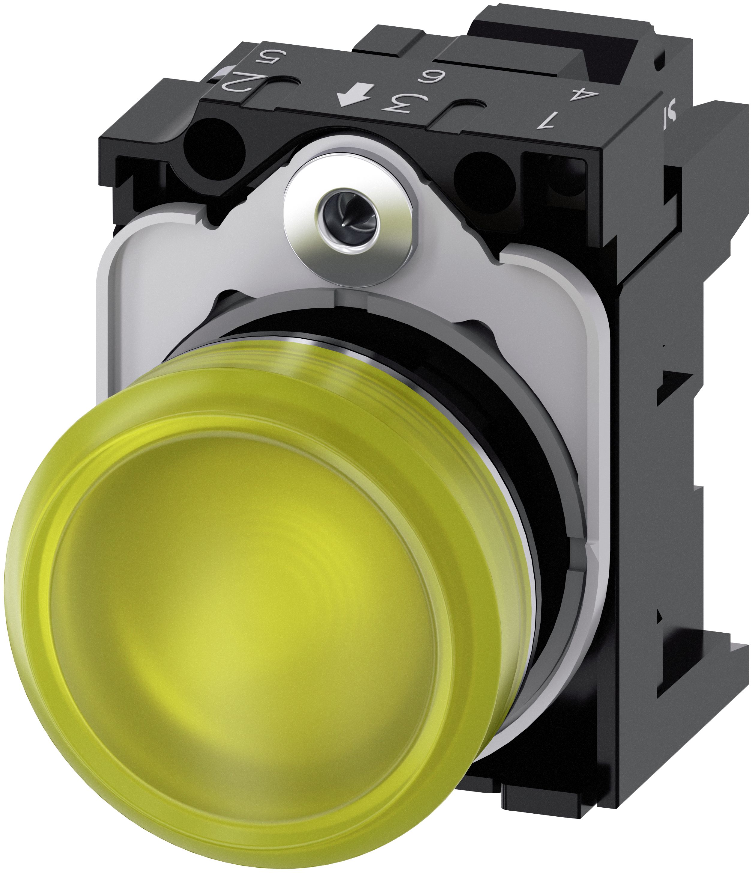 Siemens 3SU1152-6AA30-3AA03SU11526AA303AA0 lysindikator, 22 mm rund, gul, IP67, IP69K, 57 g, 120 mm, 60 mm, 30 mm