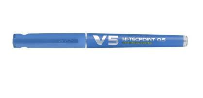 Rollerpenne, PILOT V5 HI-TECPOINT, genopfyldelig, 0,5 mm, blå, pakke a 10 stk