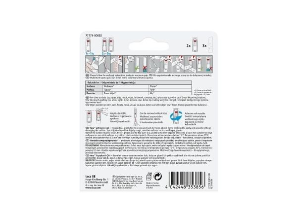 Tesa 77774-00000, Indoor, Universalhaken, Weiß, Klebestreifen, 1 Kg, Putz
