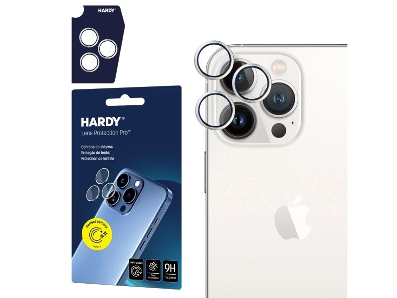 3Mk Hardy Lens Protection, Apple, Iphone 14 Pro Max, Iphone 14 Pro, Ridseresistent, Splintfri, Sølv, Transparent, 1 Stk