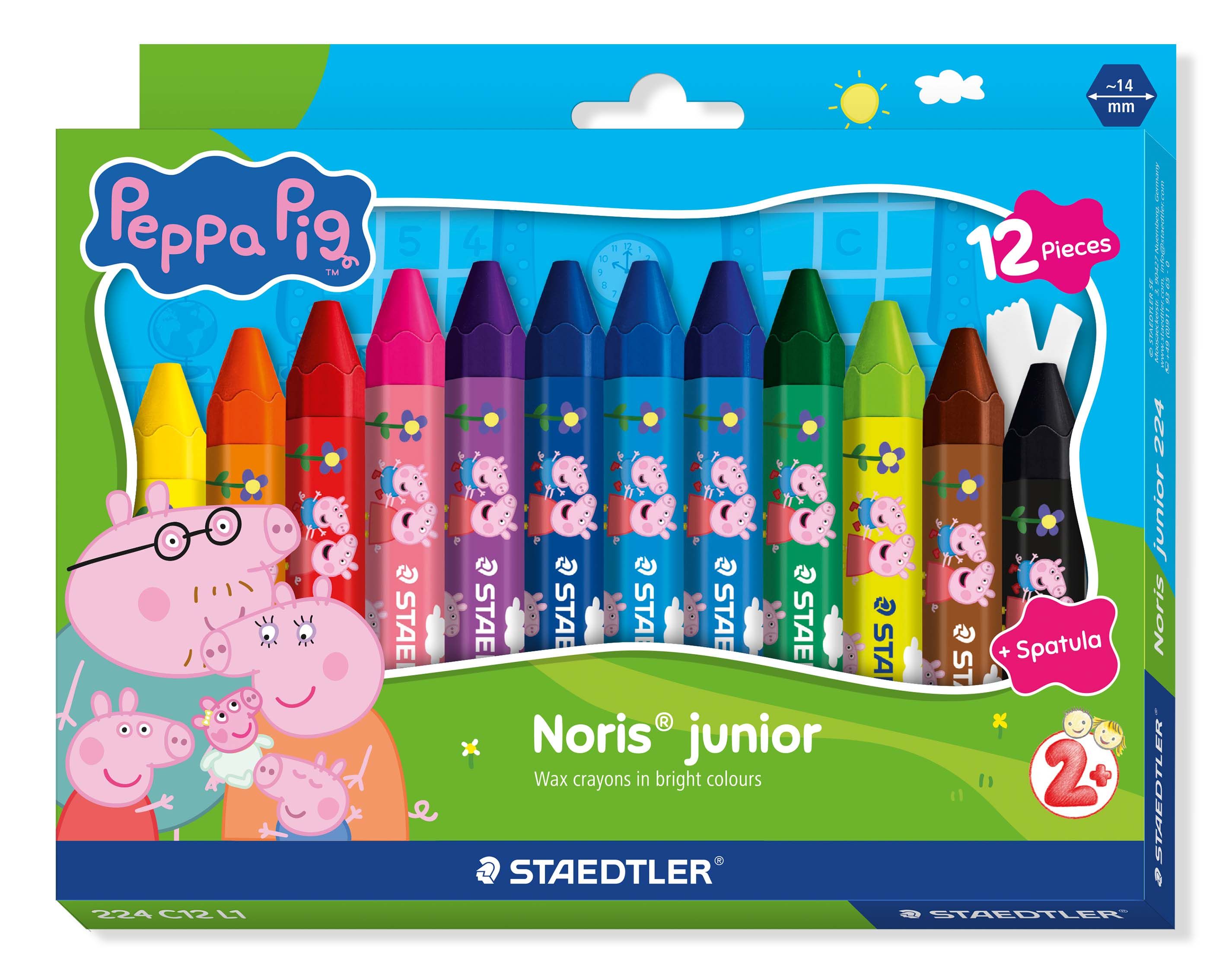 Staedtler Farvekridt - Noris Junior - 12 stk. - Gurli Gris