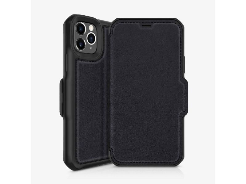 ITSKINS HYBRID FOLIO cover for iPhone 11 Max / XS Max®. Black with recycled leather