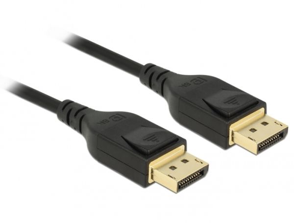 Delock - Displayport Kabel - Displayport (Han) Til Displayport (Han) - Displayport 1.4 - 3 M - 8K Support - Sort