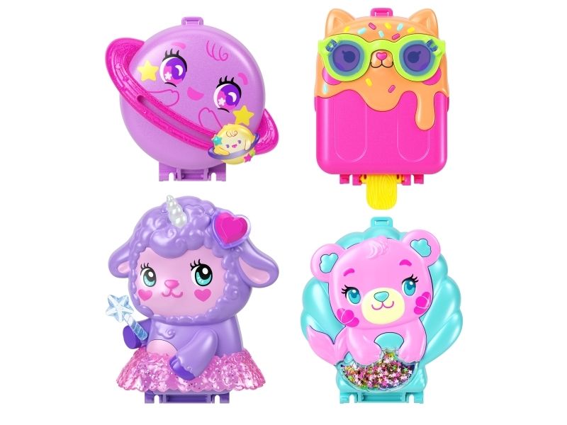 Polly Pocket Pocket World JFG56 kompakt legesæt, dyr, assorteret, 4 år