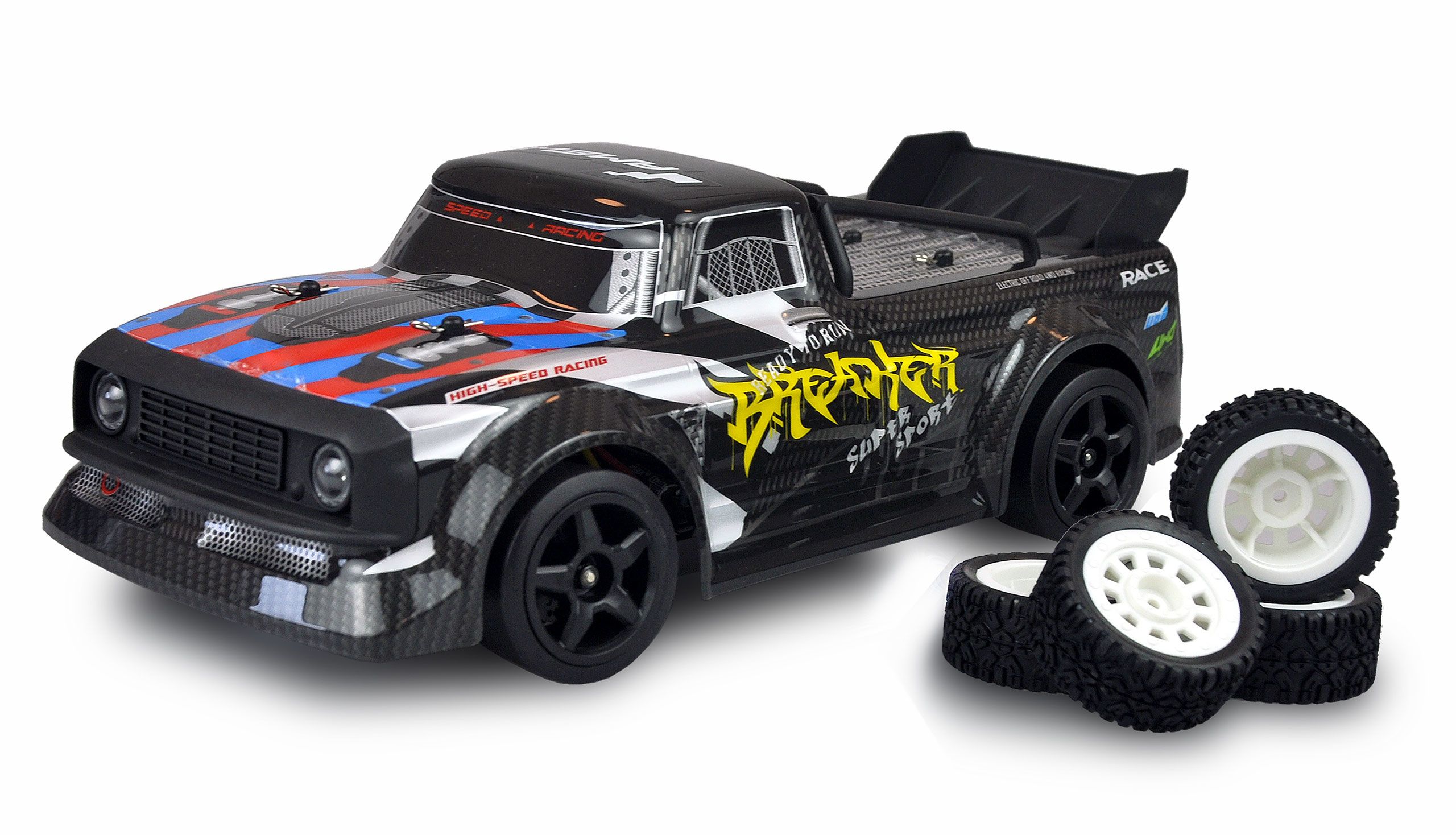 Amewi Breaker fjernstyret sportsbil 1:16 med elmotor, 4WD, RTR og op til 35 km/h