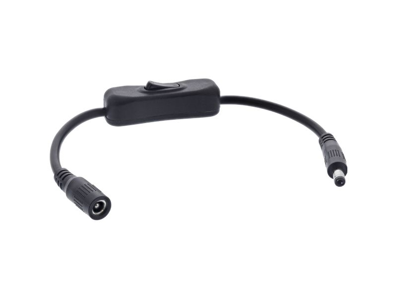 Inline Dc Kabel Mit Schalter, Dc St/Bu 5,5X2,5Mm, Awg 18, Schwarz, 0,20M, 0,2 M, 5.5 X 2.5 Mm, 5.5 X 2.5 Mm, 12 V, 11.6 A