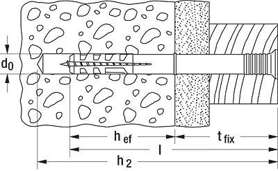 Fischer 50355, Kit med skruv och väggplugg, Tegel, Betong, Pozidriv, PZ2, 60 mm, 6 mm | Verktyg & Verkstad - Infästning - Råpluggar och pluggar | GameStuff