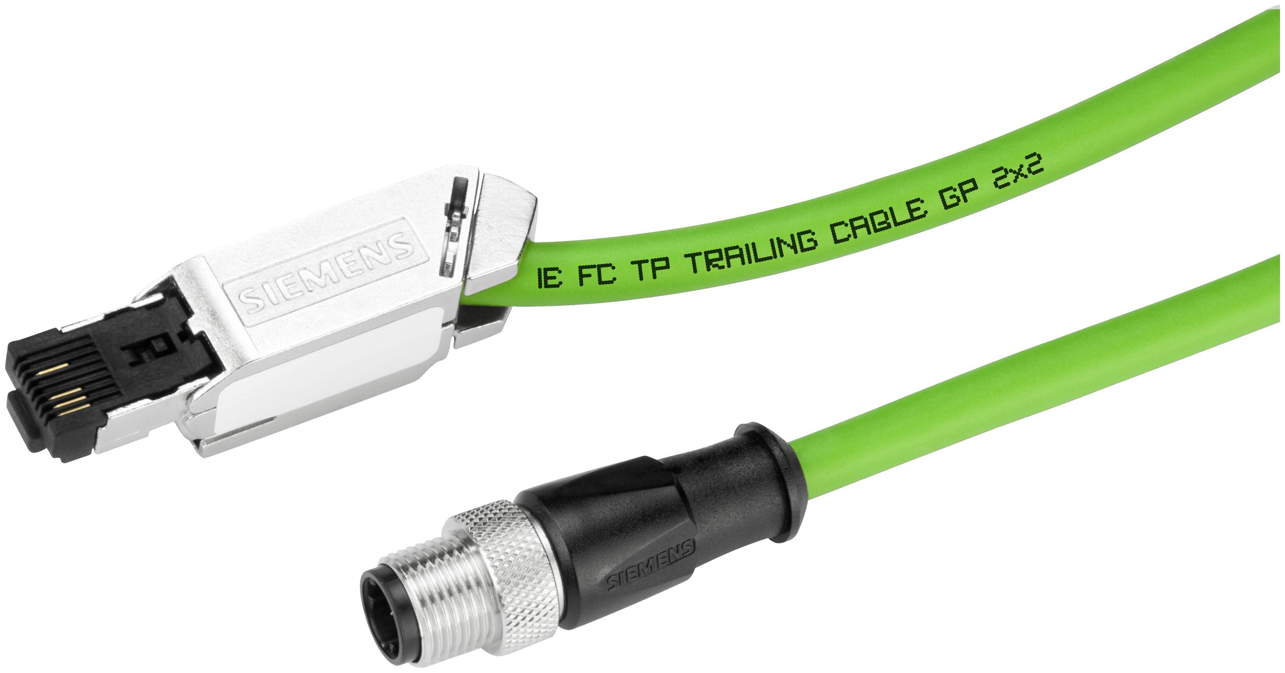 Siemens Ie Connecting Cable M12-180/Rj45, 3 M, Cat5e, Grün