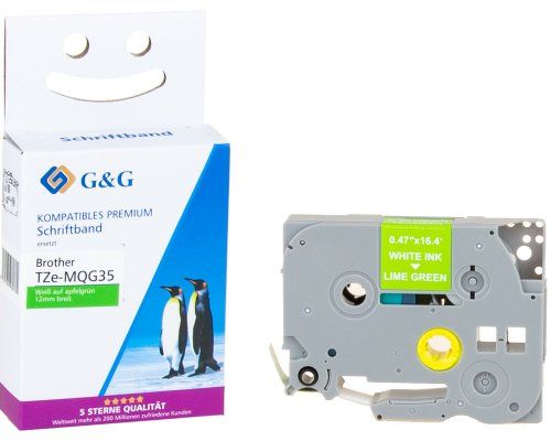 G&G 16826, Weiss Auf Grün, Etikettenrolle, Tze, Grau, Brother, Brother Ptouch 1010 Brother Ptouch 1090 Brother Ptouch 1280 Brother Ptouch 1750 Brothe
