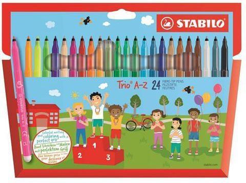 Stabilo Trio A–Z, Fein, 24 Farben, Mehrfarbig, Rundspitze, 0,7 Mm, Mehrfarbig