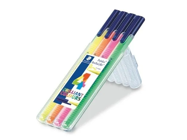 STAEDTLER triplus textsurfer - Överstrykningspenna - neongrön, neongul, neonorange, neonrosa - vattenbaserat pigmentbläck - 1-4 mm - fin (paket om 4) | Skrivredskap - Märkpennor - Permanent Marker | GameStuff