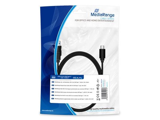 Mediarange Mrcs182, 1,8 M, Usb A, Usb C, Usb 3.2 Gen 1 (3.1 Gen 1), 5 Gbit/Sek., Sort