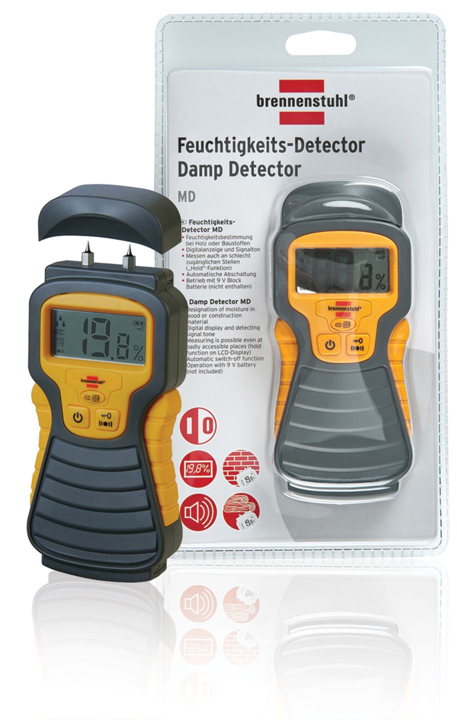 Brennenstuhl BN-1298680, Træ, Sort, Orange, LCD, 3 min., 65 mm, 150 mm