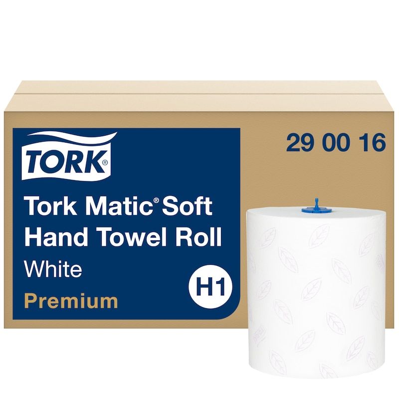 Tork Matic Premium soft håndklæderulle 2-lag hvid H1 6 ruller 290016 | Aftørring | EU-Blomsten | H1