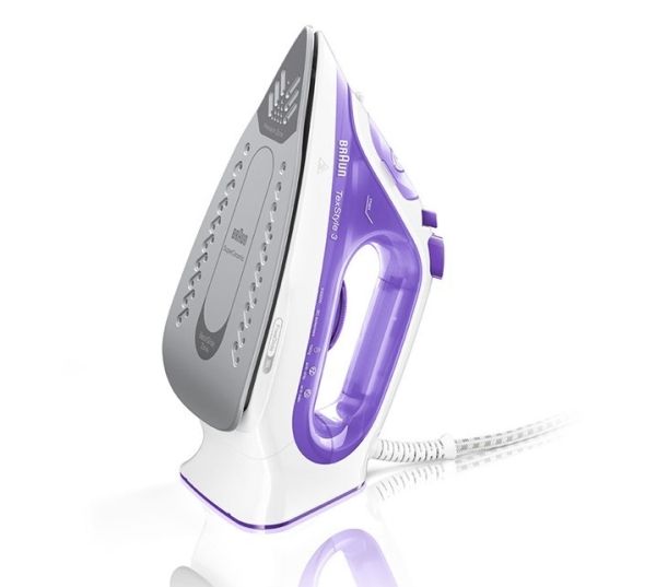 Braun TexStyle 3 SI3042VI, Höyrysilitysrauta, Keraaminen pohjalevy, 2 m, 160 g/min, Purppura, Hopea, Valkoinen, 0,27 L