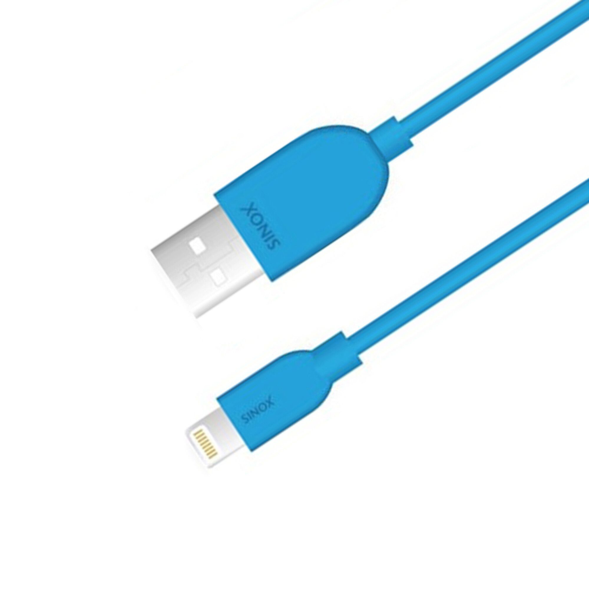 Sinox Lightning-kabel med original Apple-chip. 2 m. Blå, 2 m, Lightning, USB-A, hanstik, hanstik, blå