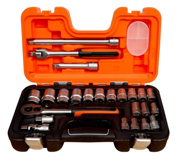 Bahco Hylsnyckelsats 1/2, Hylssats, 1/2, Metrisk, 18 huvuden, 10,11,12,13,14,15,16,17,18,19,20,21,22,23,24,27,30,32 mm, Stål | Verktyg & Verkstad - Handverktyg - Nycklar och toppar | GameStuff