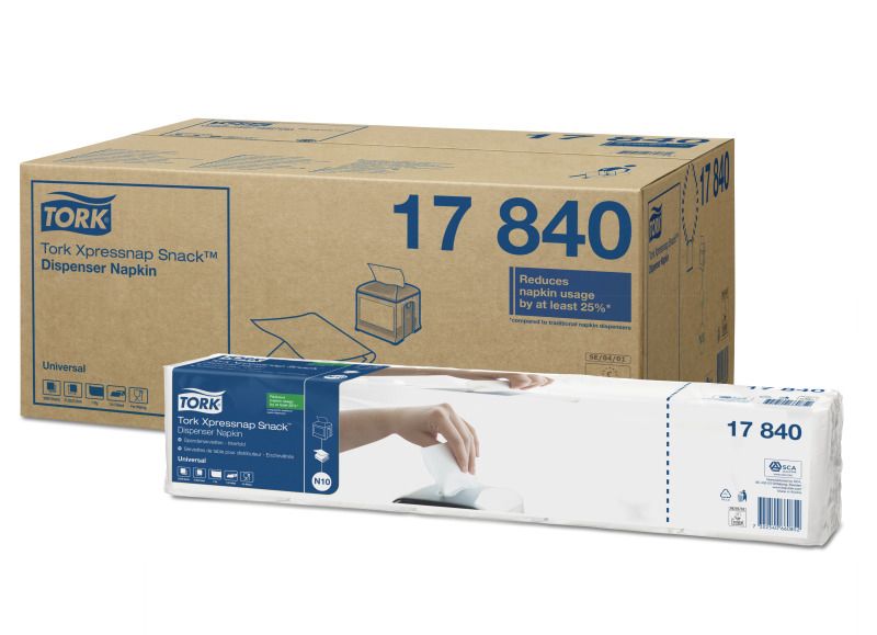 Servietter Tork Xpressnap N10 Snack®, 1-lags, hvid, pakke a 5 x 225 stk