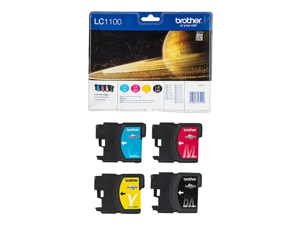 Brother LC1100 Value Pack - 4-pack - svart, gul, cyan, magenta - original - bläckpatron - för Brother DCP-185, DCP-385, DCP-6690, MFC-490, MFC-5490, MFC-5890, MFC-6490, MFC-990 | Skrivare - Bläck, toner & förbrukningsvaror - Bläck | GameStuff