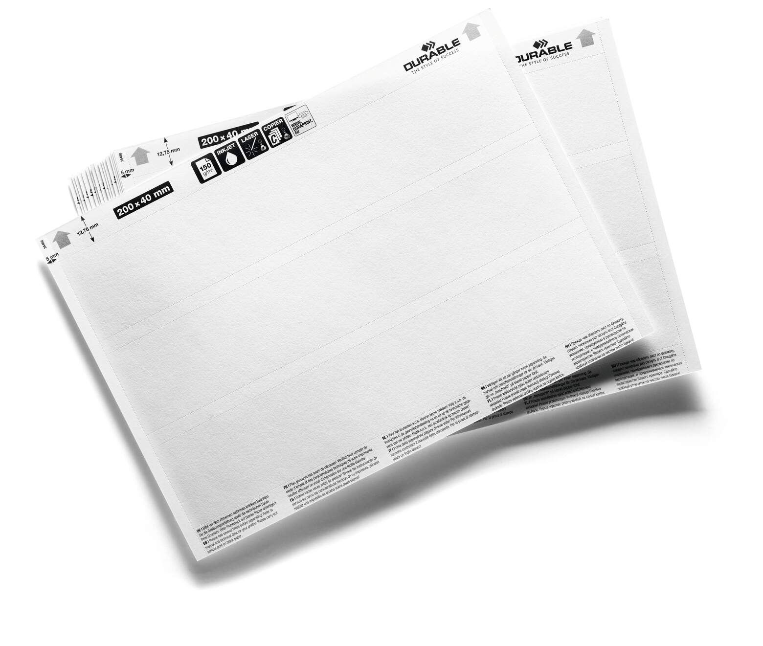 Einlegeblatt Für Regalvorderkante Und Etikettenhalter 200X37 Mm - (20 Blatt X 3 Stück)