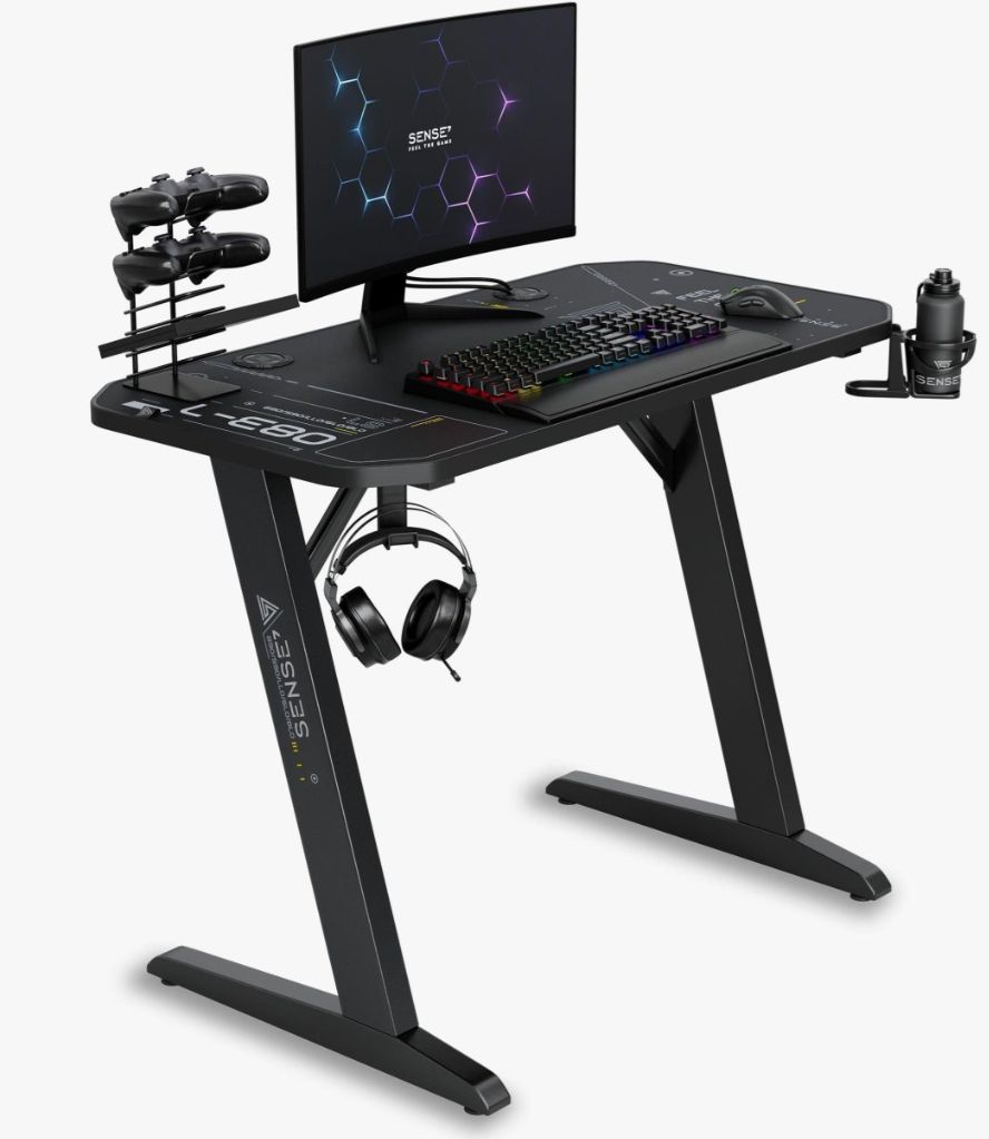 Gamingbord SENSE7 Nomad Cybernetic svart 100×50 cm + USB-kabel
