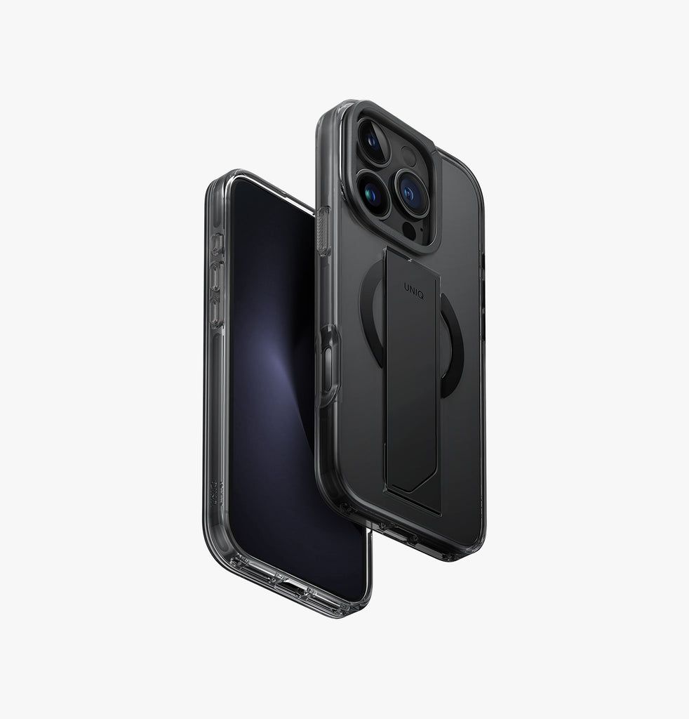 Etui Uniq Etui Heldro Max Iphone 16 Pro 6.3" Magclick Charging Schwarz/Schwarzer Rauch