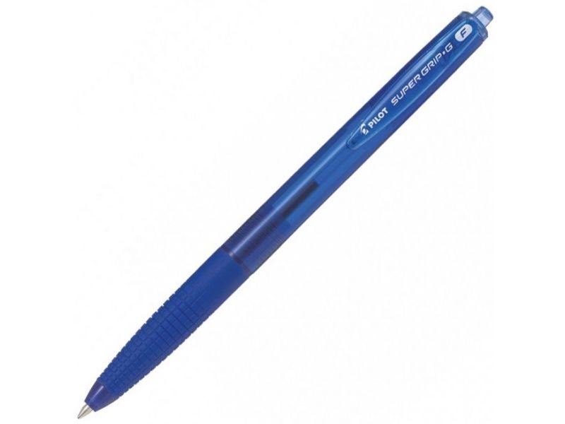 Pilot Super Grip G, Clips, Clip-On Udtrækkelig Kuglepen, Genopfyldelig, Blå, 12 Stk, Fin