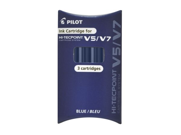 Pilot 2218003, Blå, Blå, Kuglepen, Blister, Hi-Tecpoint V5, Hi-Tecpoint V7, 3 stk