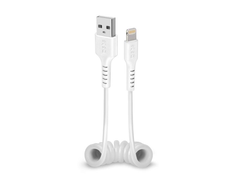 SBS TECABLEUSBIP589SW, Lightning, USB A, Hanstik, Hanstik, Hvid, Lige