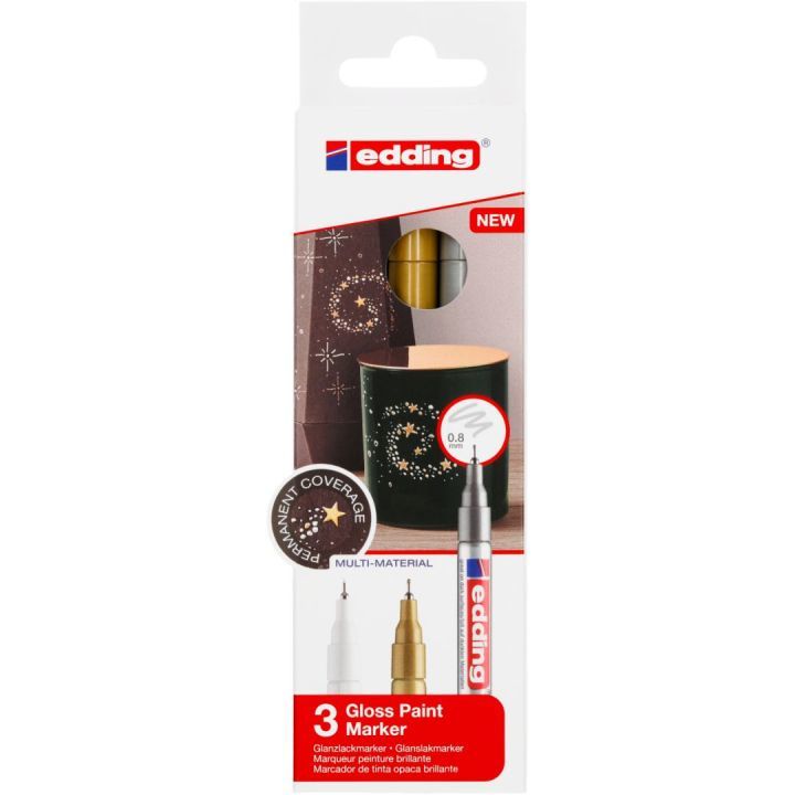 Edding 780 Gloss Paint Marker 3 stk. 0,8 mm