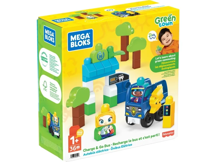 MEGA BLOKS Green Town Ladda och kör-buss, Byggsats, 1 År, Plast, 35 styck, 950 g | Leksaker - Konstruktions leksaker - Plastik konstruktion | GameStuff