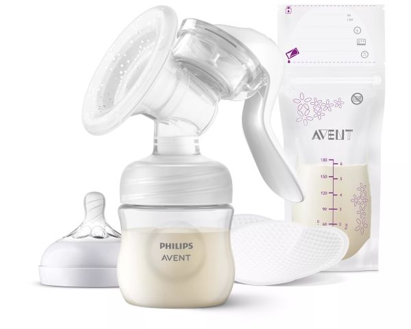 Philips AVENT SCF430/20 Handmilchpumpe Starter-Set, Manuell, Transparent, Weiß