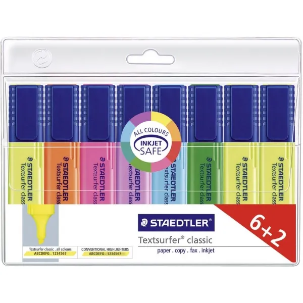 Markeringspennor Staedtler Textsurfer Classic 364 ass. färger (8 st.) | Skrivredskap - Överstryckningspennor - Övriga Överstryckningspennor | GameStuff