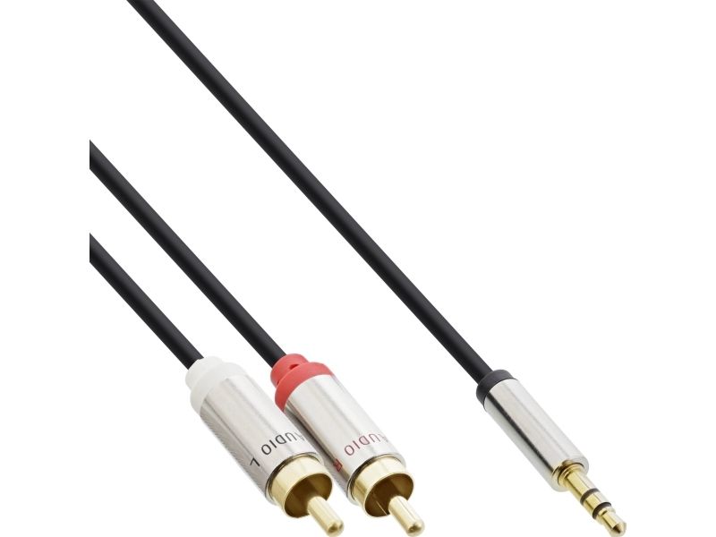 InLine 99245, 3.5mm, Hanstik, 2 x RCA, Hanstik, 5 m, Sort