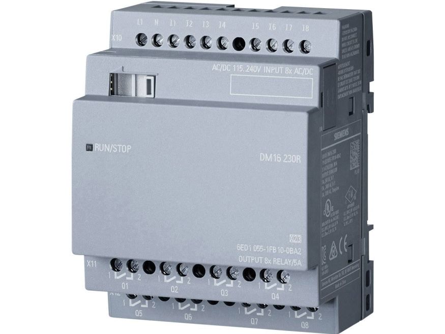 Siemens Logo! dm16 230r, udvidelsesmodul, pu/i/o: 230v/230v/relæ, 4te, 8 di/8