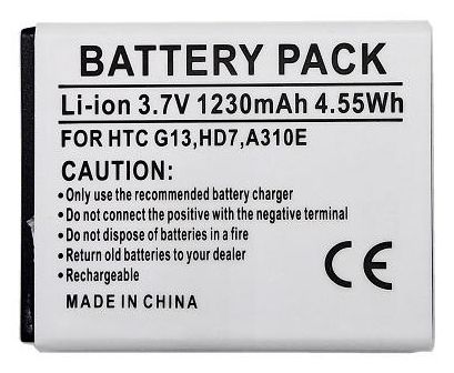 Extra Digital Dv00dv6056, Battery, Htc, Hd3, Hd7, Wildfire S, 1230 Mah, 3.7 V, 1 Pc(S)