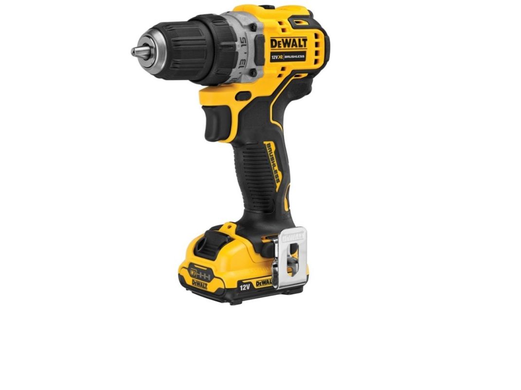 DeWALT DCD701D2-QW, Skruemaskine, Pistolhåndtag, Sort, Gul, 1500 rpm, 425 rpm, 57,5 Nm