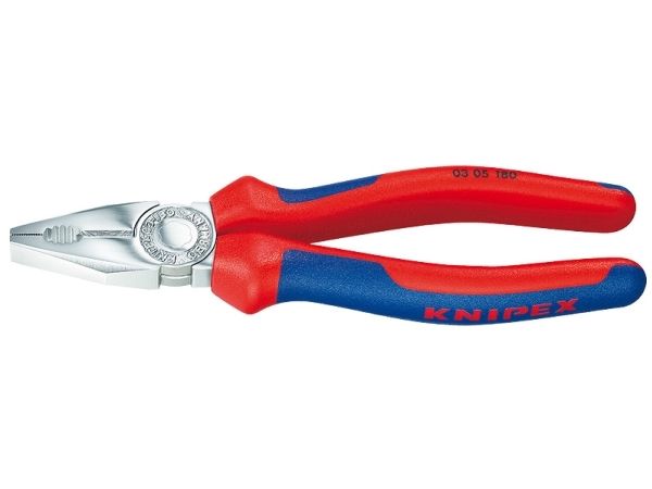 Knipex 03 05 180, Elektrikerzange, 1,6 Cm, Stahl, Kunststoff, Blau, Rot, 18 Cm