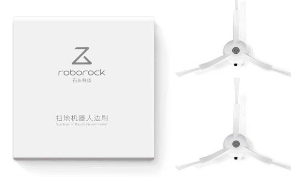 Roborock Vacuum Gen.1/S50/S55/Vacuum Gen.2 sidoborste, 2-pack, vit vinyl