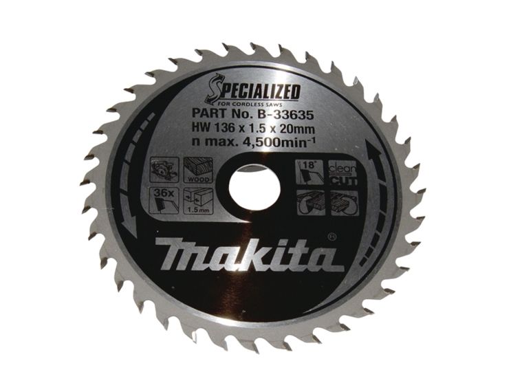 Makita Specialized - Rundsavsklinge - for træ - 136 mm - 36 tænder