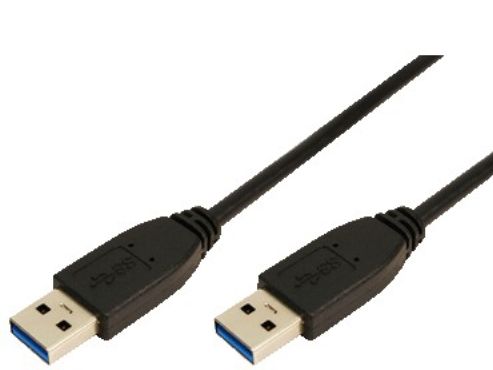 LogiLink - USB-kabel - USB Type A (han) til USB Type A (han) - USB 3.0 - 2 m - formet - sort